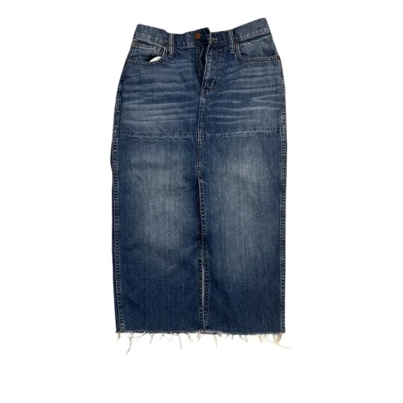 Madewell The Rilee Denim Midi Skirt Size 26 - Picture 1 of 7